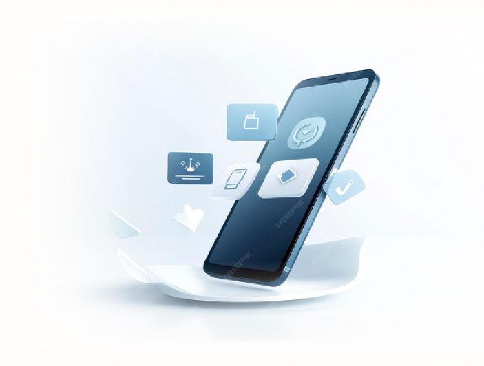 Person using a mobile application on a smartphone